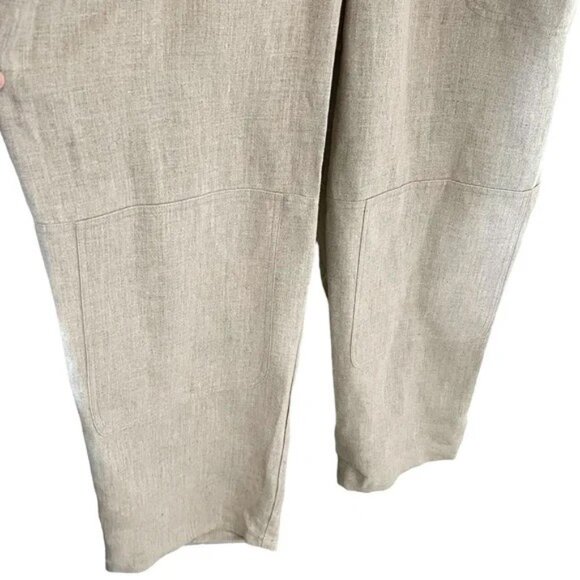 NWT MICHAEL Michael Kors NEW Linen Coveralls Jumpsuit In Light Tan/Hemp Size L - Picture 10 of 14